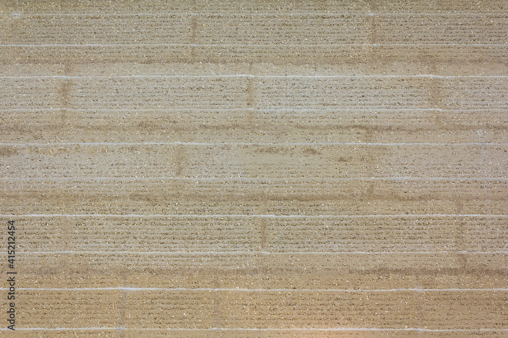 wall made of rammed earth clay elements - obrazy, fototapety, plakaty 