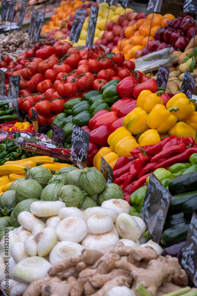 fresh vegetables at a farmer's market fresh vegetables at a farmer's market