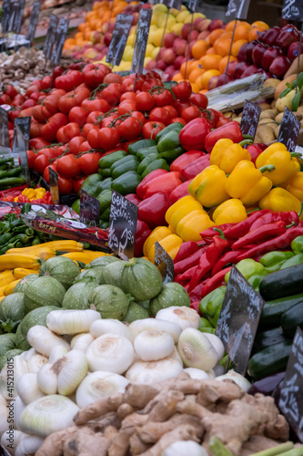 fresh vegetables at a farmer's market