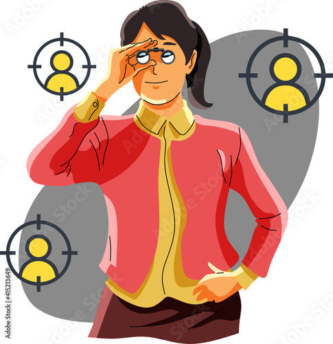 HR headhunter is selecting candidate for hiring or recruitment