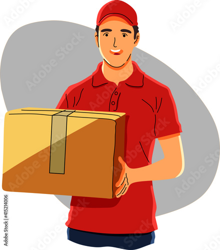 courier delivering package to costumer