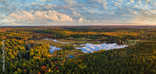 Reflection of Autumn Sunset over the Bond Falls Flowage Scenic Site - Michigan Upper Peninsula - - Ottawa National Forest