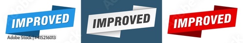 improved banner. improved ribbon label sign set