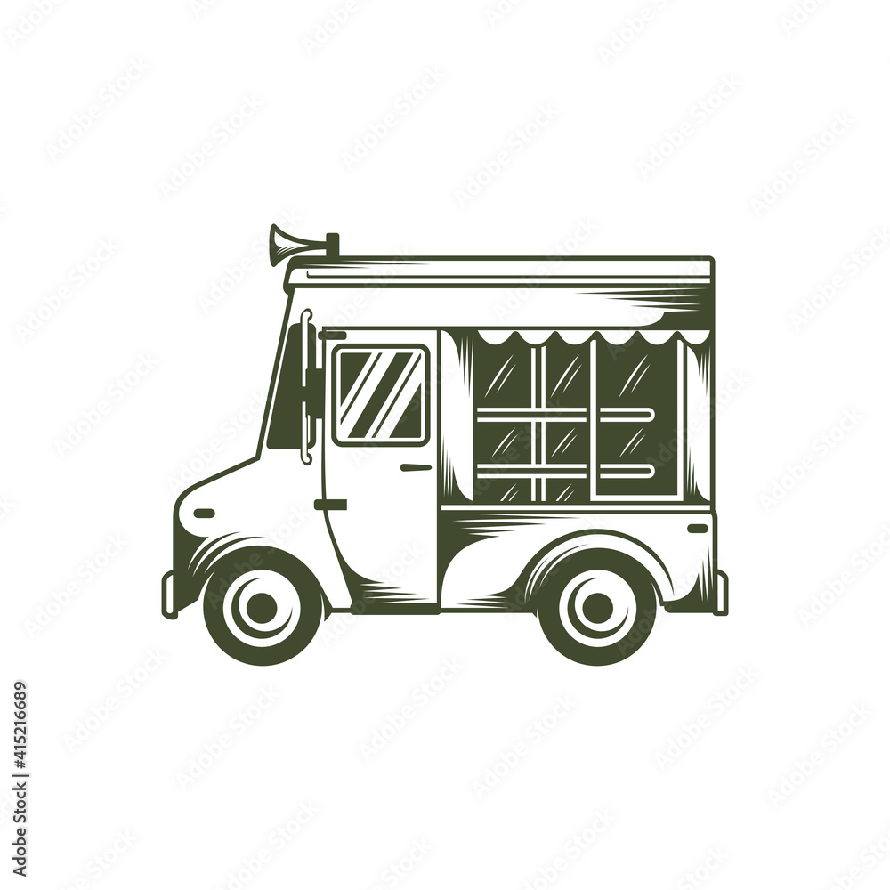 Food truck design vector illustration, Creative Food truck logo design concepts template, icon symbol
