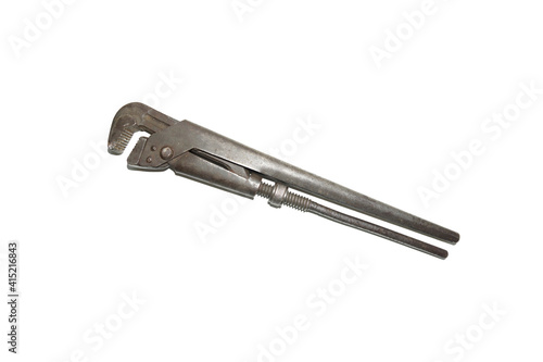 gas or pipe wrench on white background