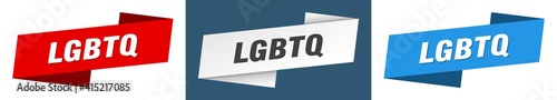 lgbtq banner. lgbtq ribbon label sign set