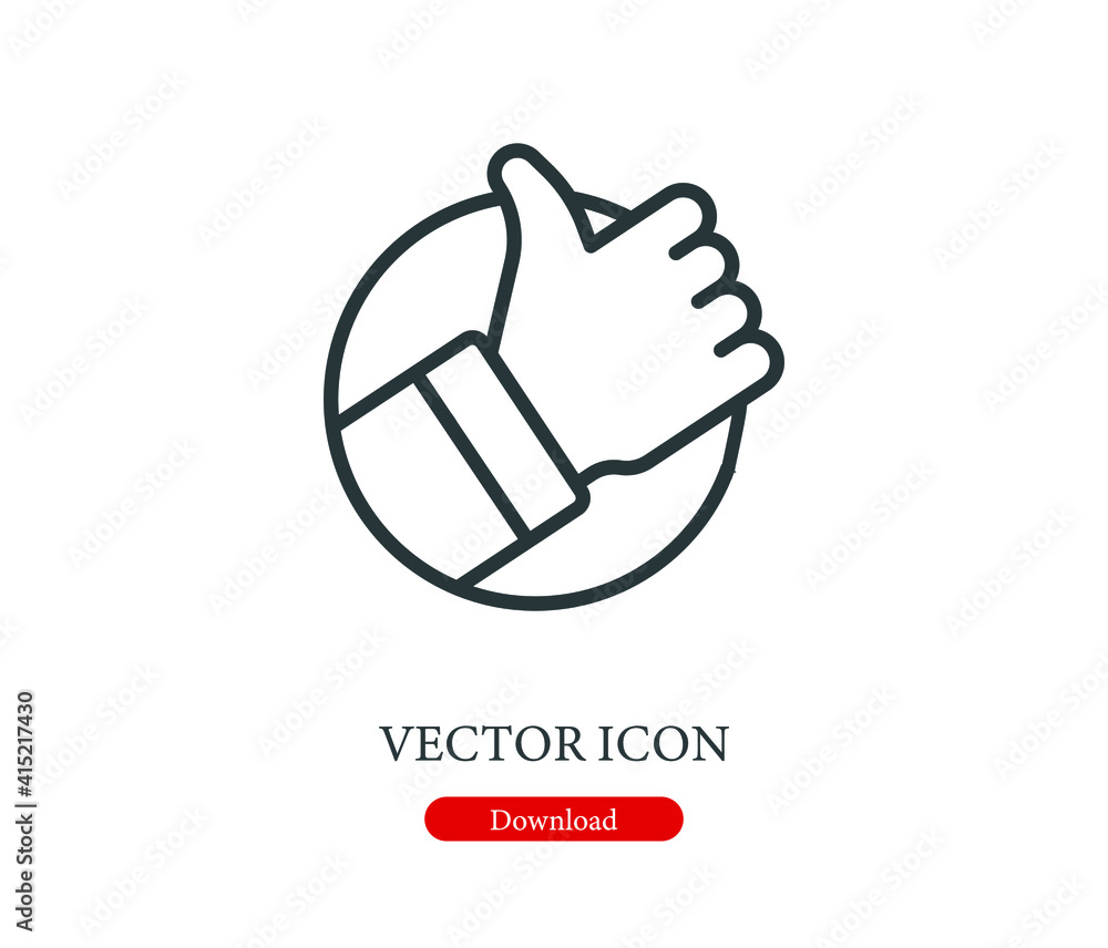 positive vote vector icon. Editable stroke. Symbol in Line Art Style for Design, Presentation, Website or Apps Elements, Logo. Pixel vector graphics - Vector