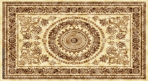 Carpet Vintage Style Tribal pattern with distressed texture and effect 