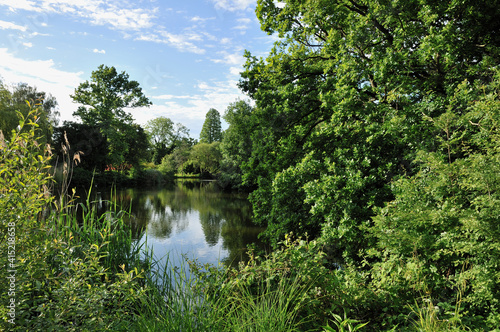 Dulwich Park and lake in South London, UK, in summertime photo