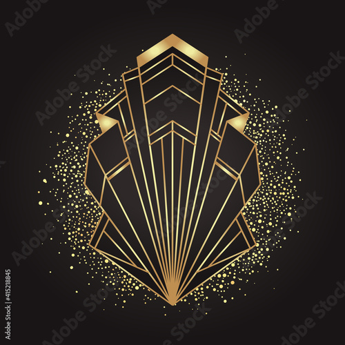 Art Deco vintage patterns and design elements. Retro party geometric background set 1920 style. Vector illustration for glamour party, thematic wedding or textile prints.