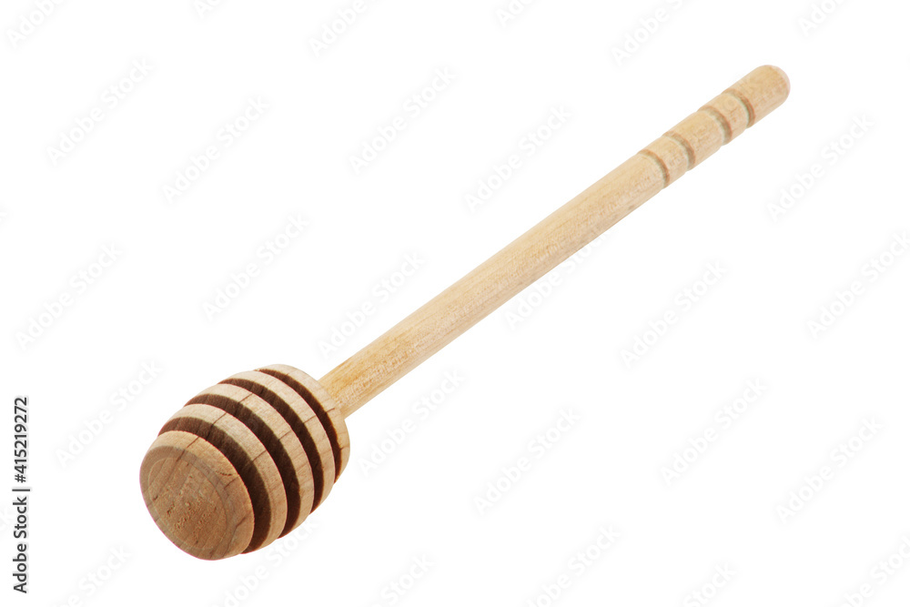 Wooden honey stick inclined on white with clipping path Wooden honey stick inclined on white with clipping path
