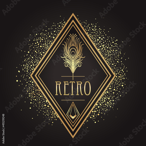 Art Deco vintage patterns and design elements. Retro party geometric background set 1920 style. Vector illustration for glamour party, thematic wedding or textile prints.