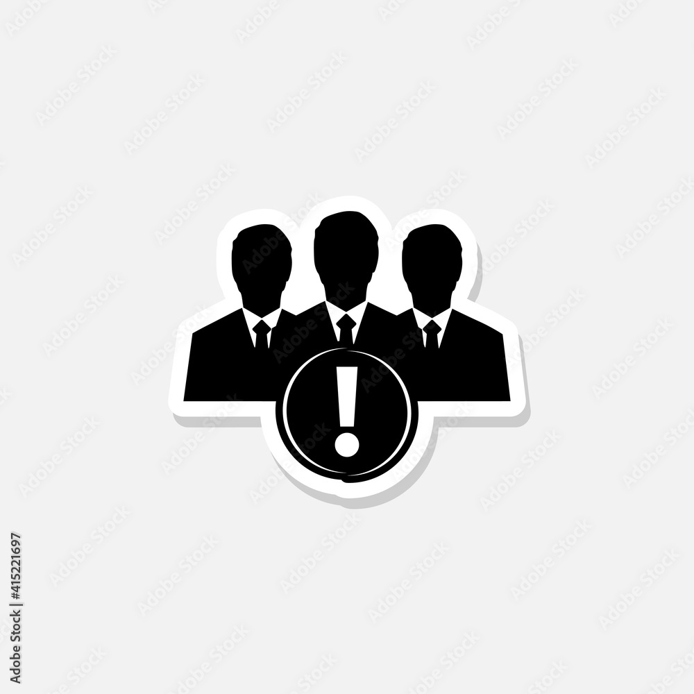 Management sticker icon with exclamation mark Management sticker icon with exclamation mark