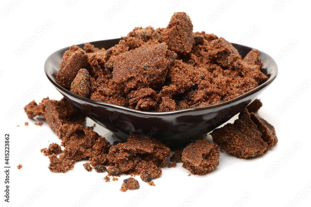 brown sugar on white background brown sugar on white background