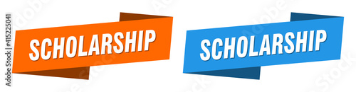 scholarship banner. scholarship ribbon label sign set