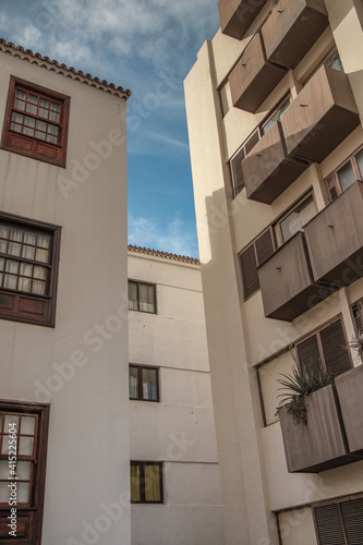 Apartment building, Facade of a new multi-storey residential building against the blue sky