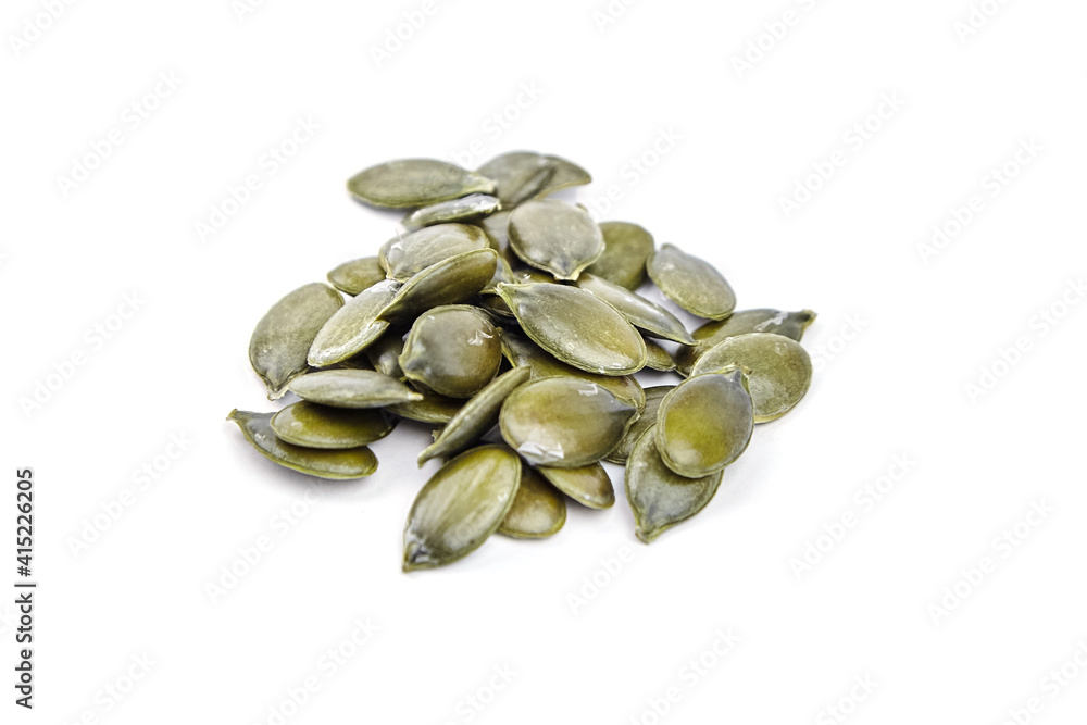 Pumpkin seeds isolated on a white background Pumpkin seeds isolated on a white background
