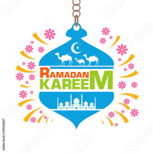 Ramadan greeting card for the Muslim community festival celebration. 