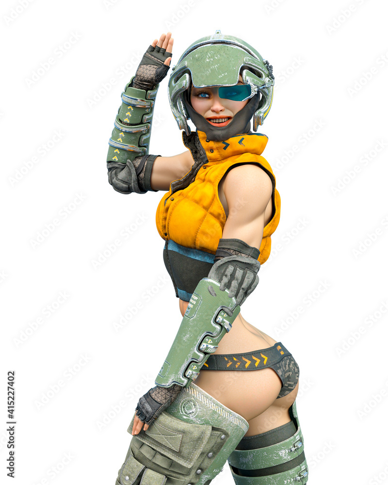 pilot girl is saying hello