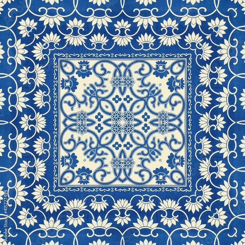 Blue Seamless Repeating Pattern Tile
