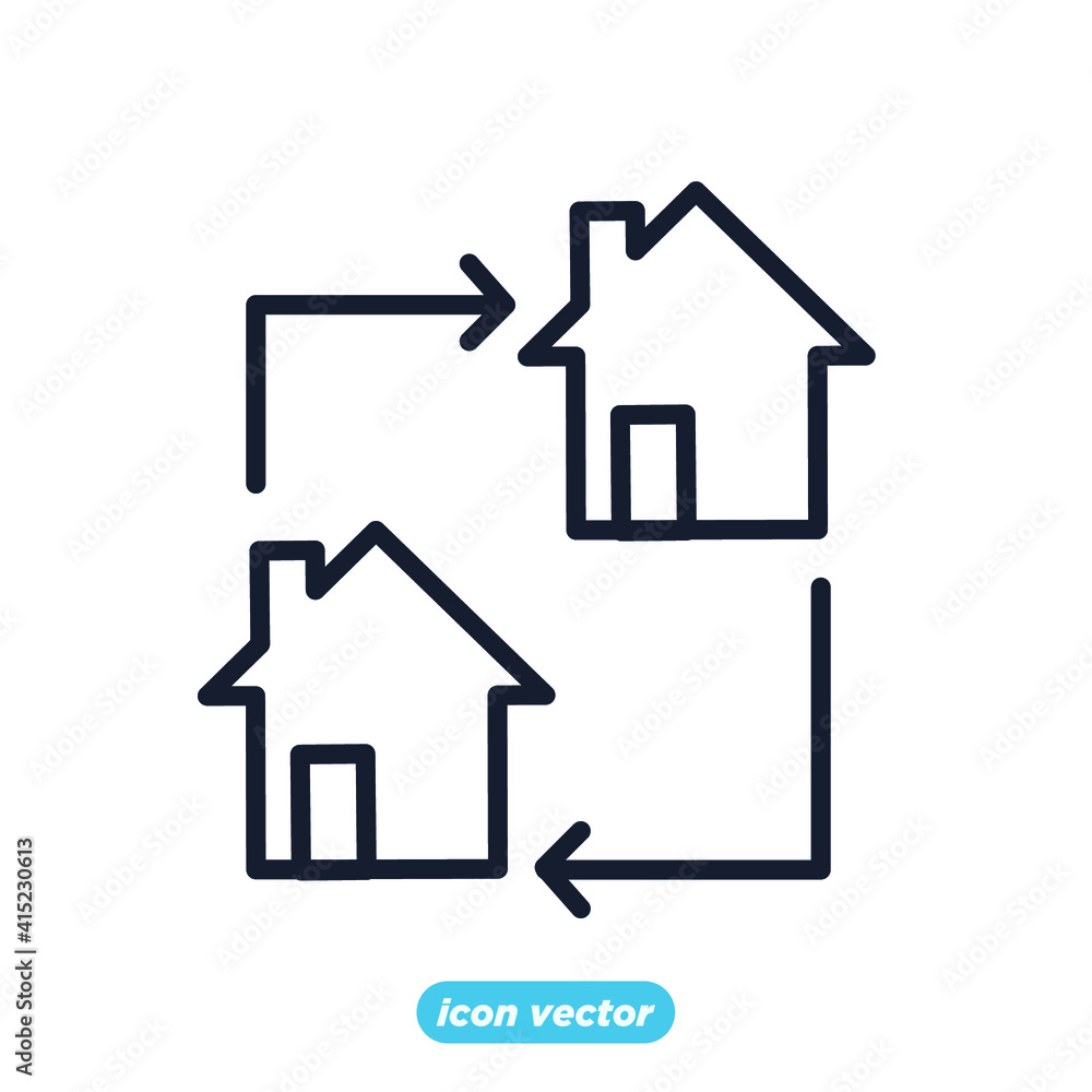 change home icon. Real Estate change symbol template for graphic and web design collection logo vector illustration