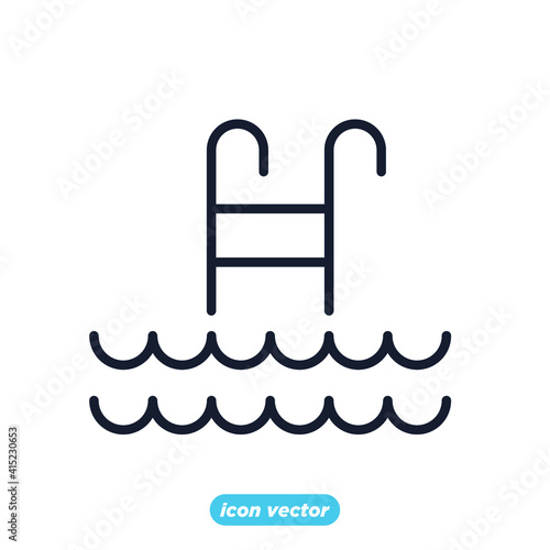 pool icon. Real Estate pool symbol template for graphic and web design collection logo vector illustration