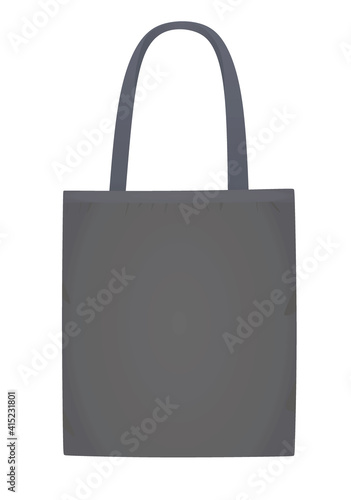 Grey shoulder shopping bag. vector illustration