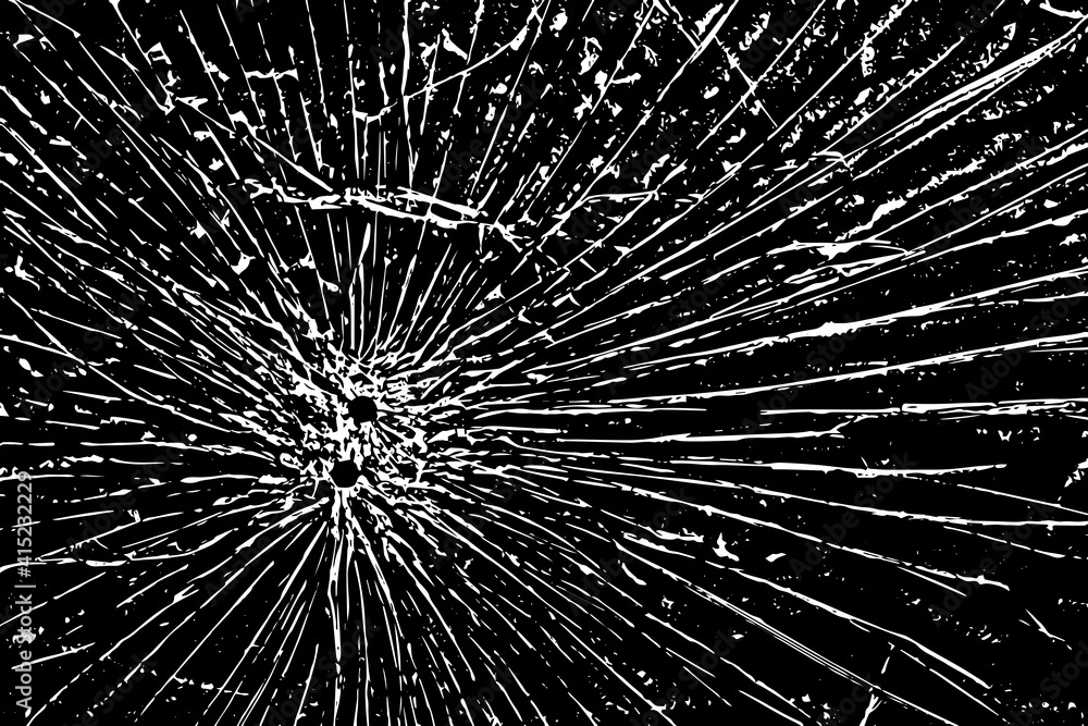 Naklejka premium The broken glass. Cracks texture. Background. Grunge. Abstract lines.