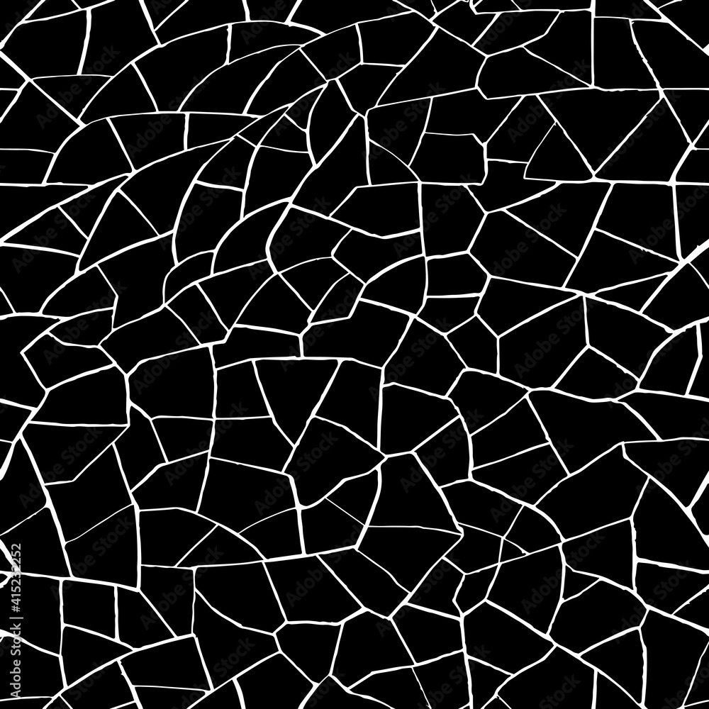 Seamless pattern. cracks texture white and black. Vector background. For design and decorate path, wall, backdrop. Endless stone texture. Broken glass Seamless pattern. cracks texture white and black. Vector background. For design and decorate path, wall, backdrop. Endless stone texture. Broken glass