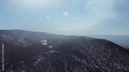 Drone view of Silvestri craters on Etna volcano in Italy 1 - 4K