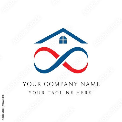 Infinity home logo vector, Infinity real estate logo design vector for company