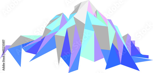 montagna Monviso (Piemonte, Italia) illustrazione poligonale vettoriale photo