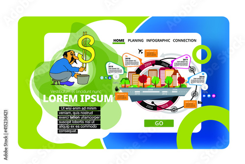 Business concept for internet banners, social media banners, headers of websites, vector illustration 