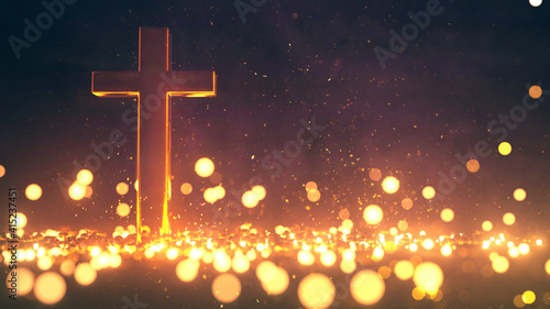 Canvas Print 3D Cross Background