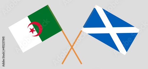 Crossed flags of Algeria and Scotland