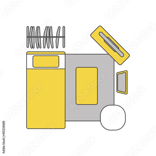 住宅室内の家具レイアウト イラスト素材