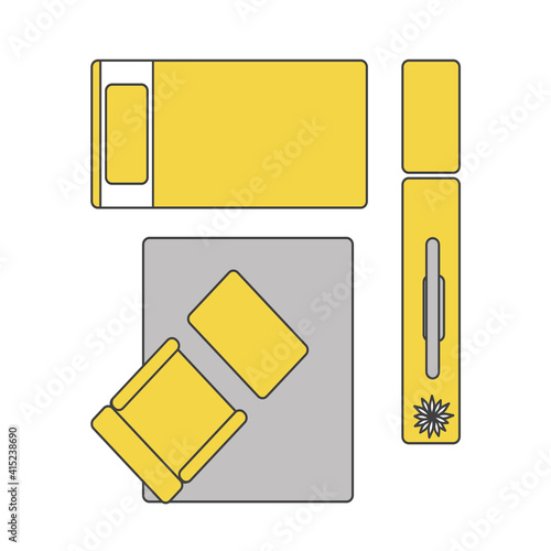 住宅室内の家具レイアウト イラスト素材