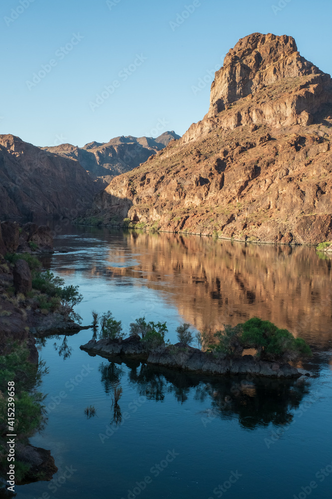 The Colorado river runs through Black Canyon near Las Vegas.