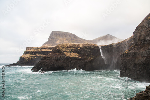 Faroe Islands - Landscape - Cliff - Traelanipa - Vágar - Aerial Photos - Helicopter photo