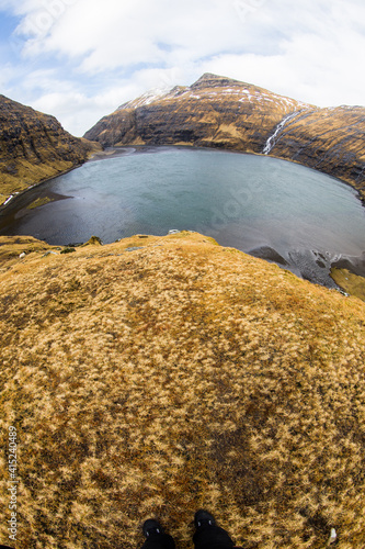 Faroe Islands - Landscape - Cliff - Traelanipa - Vágar - Aerial Photos - Helicopter photo