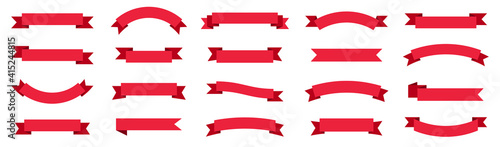 Ribbon banner set. Ribbons collection. Vector illustration