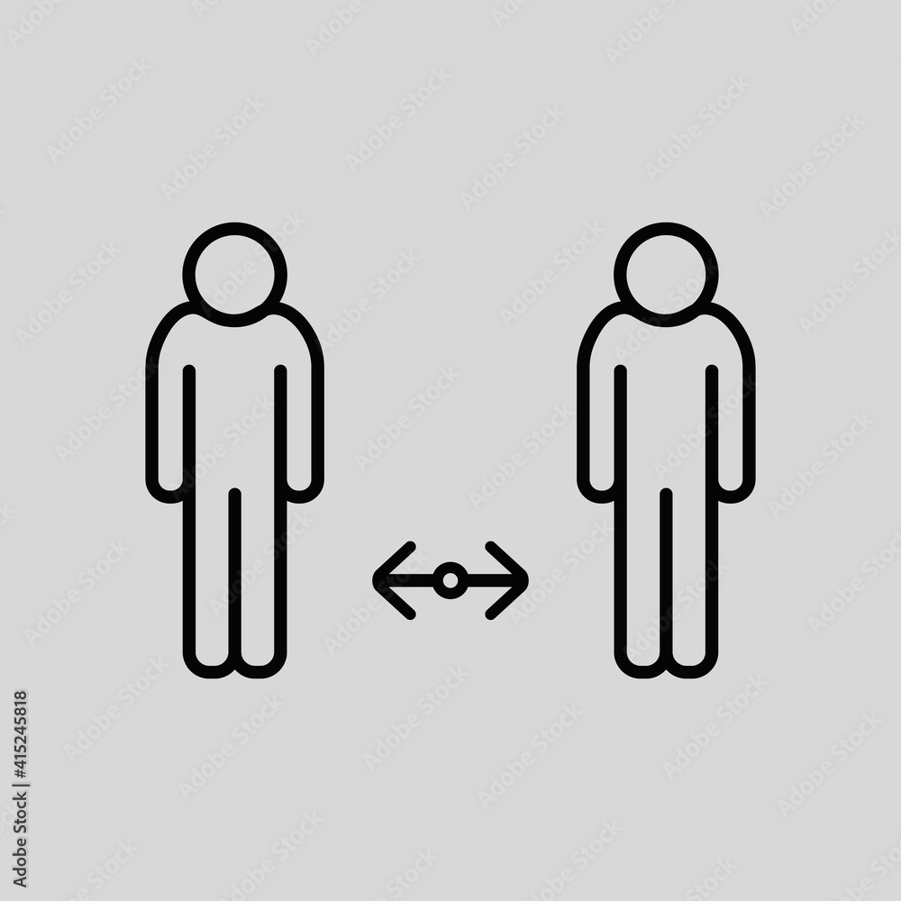 Illustration vector of social distancing warning icon. Illustration vector of social distancing warning icon.