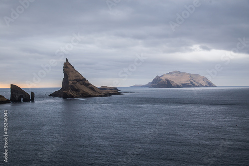 Faroe Islands - Landscape - Cliff - Traelanipa - Vágar - Aerial Photos - Helicopter photo