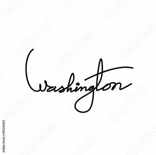 Washington City name calligraphy