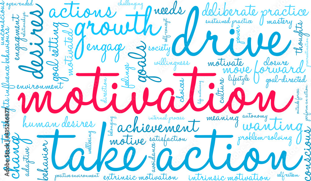 Motivation Word Cloud on a white background. Motivation Word Cloud on a white background.