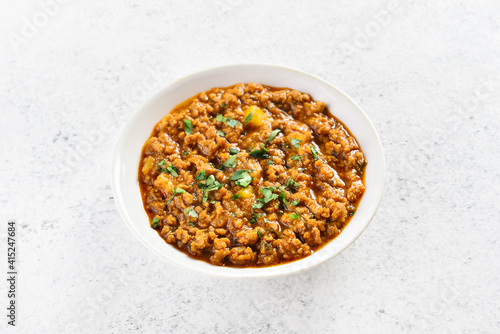 Keema curry in bowl