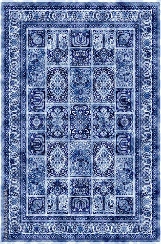 Carpet and bathmat Boho Style ethnic design pattern with distressed texture and effect 