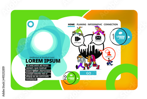 Business concept for internet banners, social media banners, headers of websites, vector illustration 