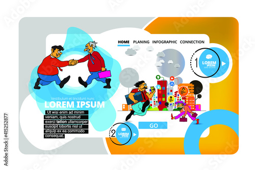 Business concept for internet banners, social media banners, headers of websites, vector illustration 
