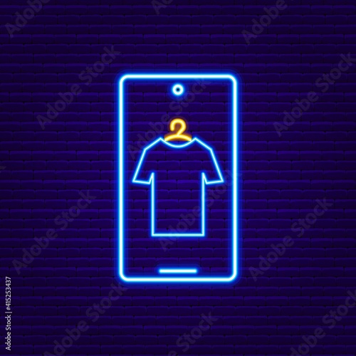 Neon Phone with T-shirt Sign